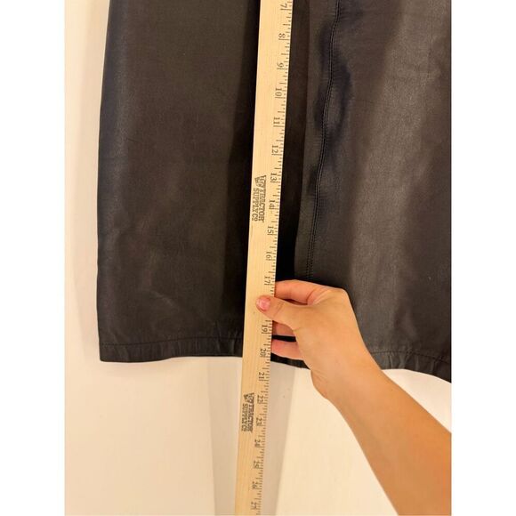 Vintage Limited Express Women's Black Leather Moto midi Skirt Size 7 - Picture 6 of 8
